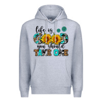 Heather Grey life is good you should get one Premium Hoodie - AdoDesignShop