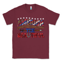 Burgundy America the beautiful Classic Tee - texasbilliewilder