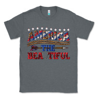 Charcoal Heather America the beautiful Classic Tee - texasbilliewilder