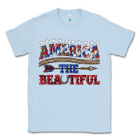 Dusty Blue America the beautiful Classic Tee - texasbilliewilder