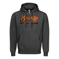 Charcoal Heather peace love toy poodle Zipper Hoodie - RanaPortraitStore
