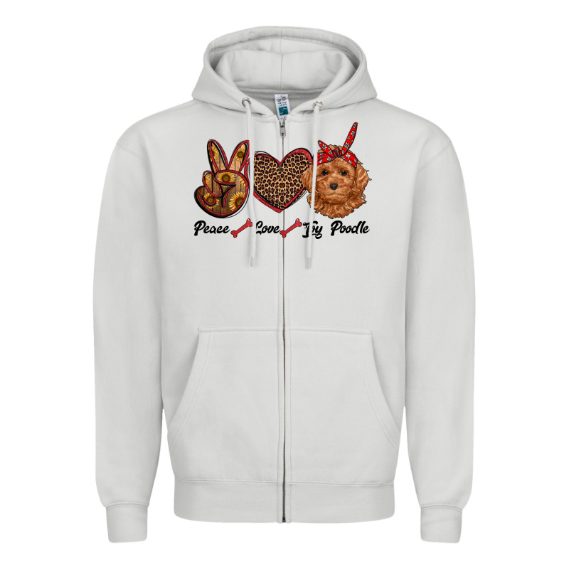 Peace Love Toy Poodle Zipper Hoodie by RanaPortraitStore | Teevron