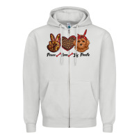 Dove Grey peace love toy poodle Zipper Hoodie - RanaPortraitStore