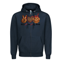 Navy peace love toy poodle Zipper Hoodie - RanaPortraitStore