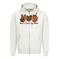 Oatmeal Heather peace love toy poodle Zipper Hoodie - RanaPortraitStore