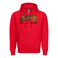 Red peace love toy poodle Zipper Hoodie - RanaPortraitStore
