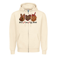 Sandshell peace love toy poodle Zipper Hoodie - RanaPortraitStore