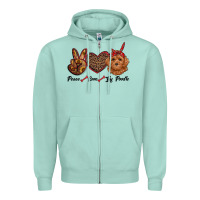 Seafoam peace love toy poodle Zipper Hoodie - RanaPortraitStore