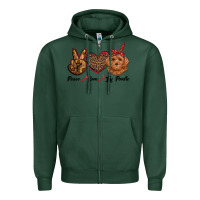 Sports Green peace love toy poodle Zipper Hoodie - RanaPortraitStore