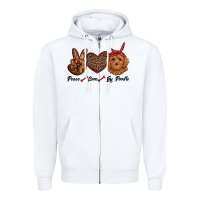 White peace love toy poodle Zipper Hoodie - RanaPortraitStore