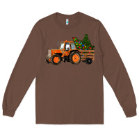 Chestnut Christmas Orange Farm Tractor Long Sleeve Tee - RanaPortraitStore