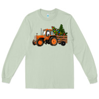 Matcha Christmas Orange Farm Tractor Long Sleeve Tee - RanaPortraitStore