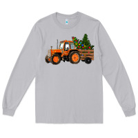 Moon Dust Christmas Orange Farm Tractor Long Sleeve Tee - RanaPortraitStore