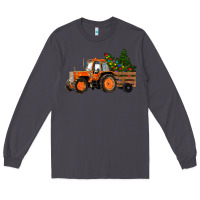 Smoke Christmas Orange Farm Tractor Long Sleeve Tee - RanaPortraitStore