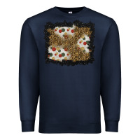 Navy christmas mistletoe background Premium Sweatshirt - BundleAndBundleShop