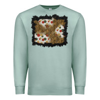 Seafoam christmas mistletoe background Premium Sweatshirt - BundleAndBundleShop