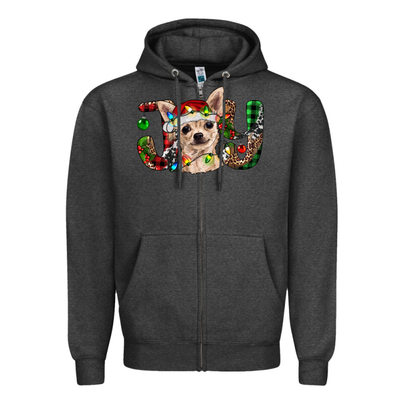 Christmas Chihuahua Joy Zipper Hoodie by RanaPortraitStore | Teevron