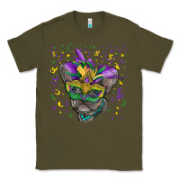 Army Green mardi gras mask french bulldog Classic Tee - RanaPortraitStore