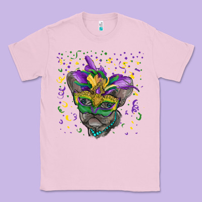 Classic Tee mardi gras mask french bulldog