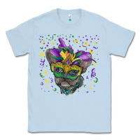 Dusty Blue mardi gras mask french bulldog Classic Tee - RanaPortraitStore