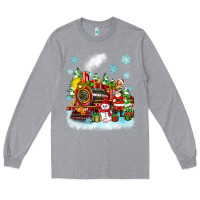 Heather Grey christmas polar express santa Long Sleeve Tee - Zillion Design Studio