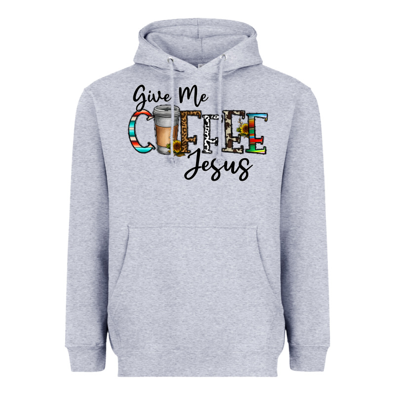 Give Me Coffee Jesus Heavyweight Hoodie by CowhideDigitalArt | Teevron