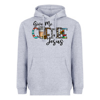 Heather Grey give me coffee jesus Heavyweight Hoodie - CowhideDigitalArt