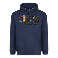 Navy give me coffee jesus Heavyweight Hoodie - CowhideDigitalArt