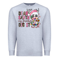 Heather Grey dear santa my brother did it Premium Sweatshirt - AdoDesignShop