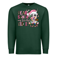 Sports Green dear santa my brother did it Premium Sweatshirt - AdoDesignShop