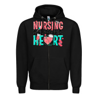Black nursing is a work of heart Zipper Hoodie - texasbilliewilder