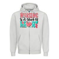 Dove Grey nursing is a work of heart Zipper Hoodie - texasbilliewilder