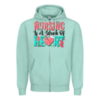 Seafoam nursing is a work of heart Zipper Hoodie - texasbilliewilder