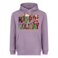 Lavender happy holiday christmas Heavyweight Hoodie - FaDigitalArtStudio