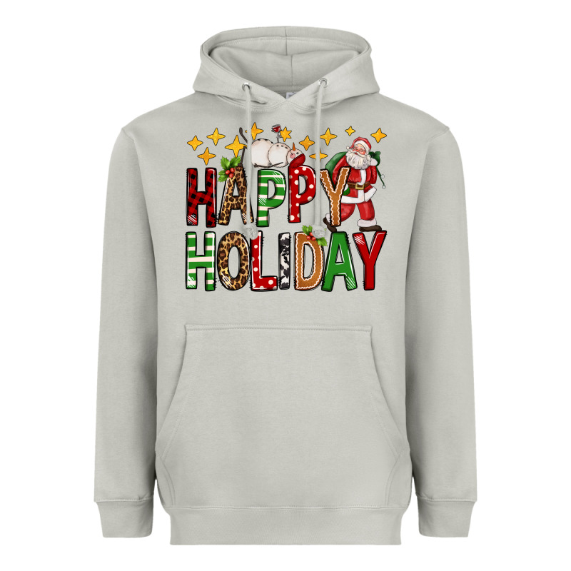 Happy Holiday Christmas Heavyweight Hoodie by FaDigitalArtStudio | Teevron