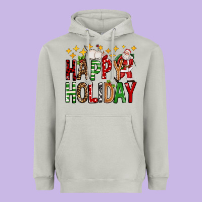 Happy Holiday Christmas Heavyweight Hoodie Designed By Fadigitalartstudio