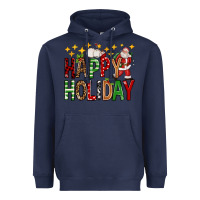 Navy happy holiday christmas Heavyweight Hoodie - FaDigitalArtStudio