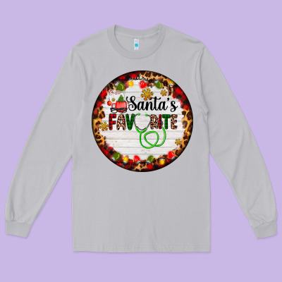 Santa's Favorite Custom Medical Occupation Long Sleeve Tee Designed By Adodesignshop