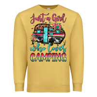 Antique Gold just a girl who loves camping Premium Sweatshirt - JahusDesignShop