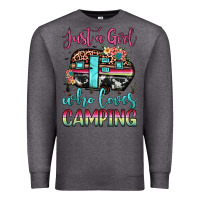 Charcoal Heather just a girl who loves camping Premium Sweatshirt - JahusDesignShop