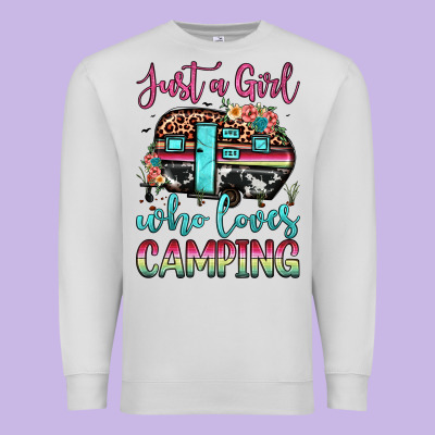 Just A Girl Who Loves Camping Premium Sweatshirt Designed By Jahusdesignshop
