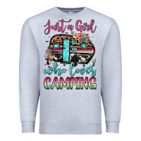 Heather Grey just a girl who loves camping Premium Sweatshirt - JahusDesignShop