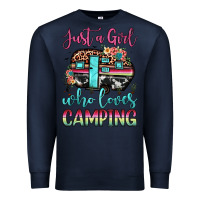 Navy just a girl who loves camping Premium Sweatshirt - JahusDesignShop