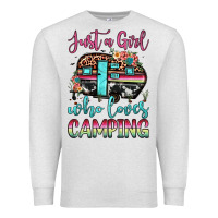 Oatmeal Heather just a girl who loves camping Premium Sweatshirt - JahusDesignShop