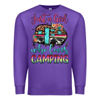 Purple just a girl who loves camping Premium Sweatshirt - JahusDesignShop