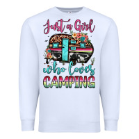 White just a girl who loves camping Premium Sweatshirt - JahusDesignShop