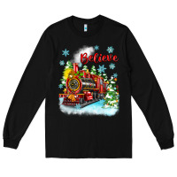 Black christmas polar express believe Long Sleeve Tee - Zillion Design Studio