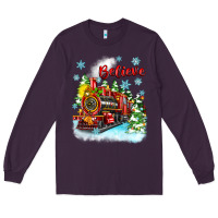 Plum christmas polar express believe Long Sleeve Tee - Zillion Design Studio