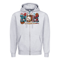 Heather Grey mom baseball Zipper Hoodie - Zillion Design Studio