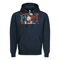 Navy mom baseball Zipper Hoodie - Zillion Design Studio
